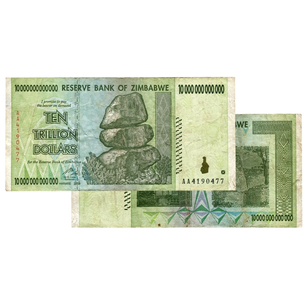 10 Trillion Zimbabwe Banknotes 2008 AA Series CIRCULATED – Great