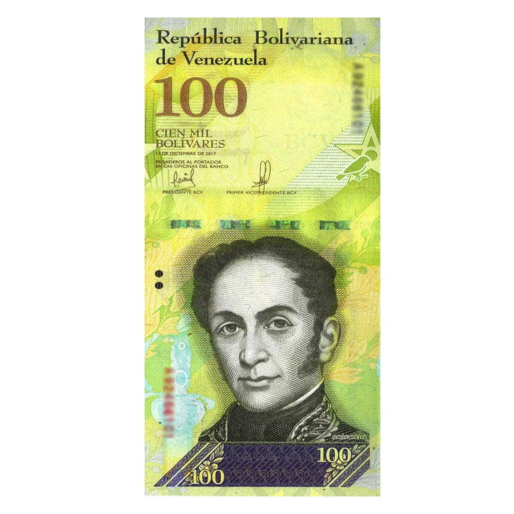 100,000 Venezuela Bolivar Fuerte Uncirculated Dated 2017