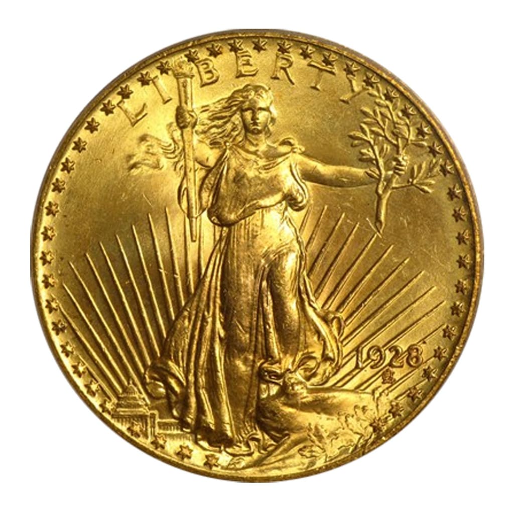 One St Gaudens Golden State Mint Coin Plectrum.