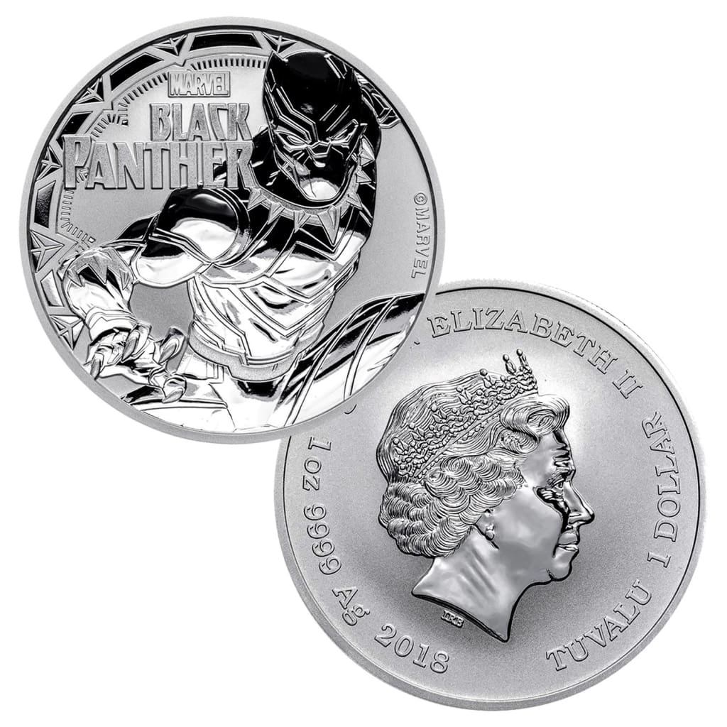 2018 $1 Tuvalu 1 oz .999 Silver Marvel Series Black Panther BU