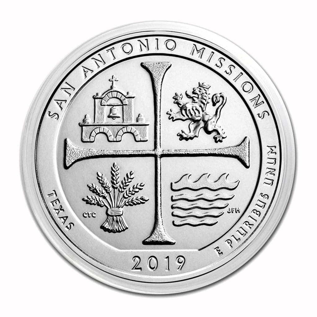 2019 .25 5 oz Silver America the Beautiful San Antonio Missions