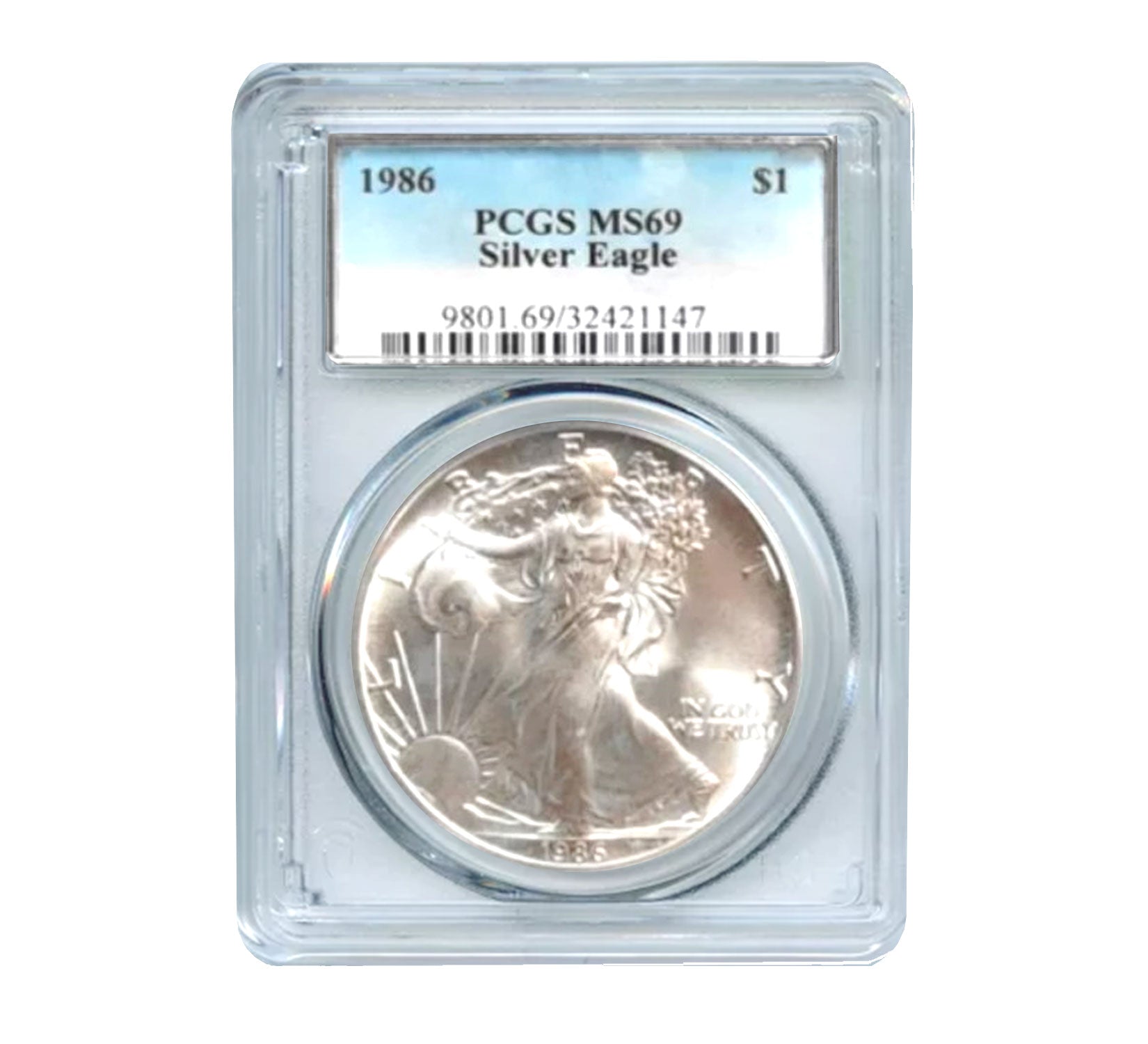 1986 $1 American Silver Eagle MS69 PCGS