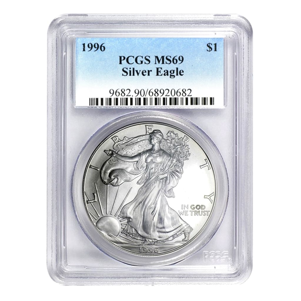 1996 $1 American Silver Eagle MS69 PCGS