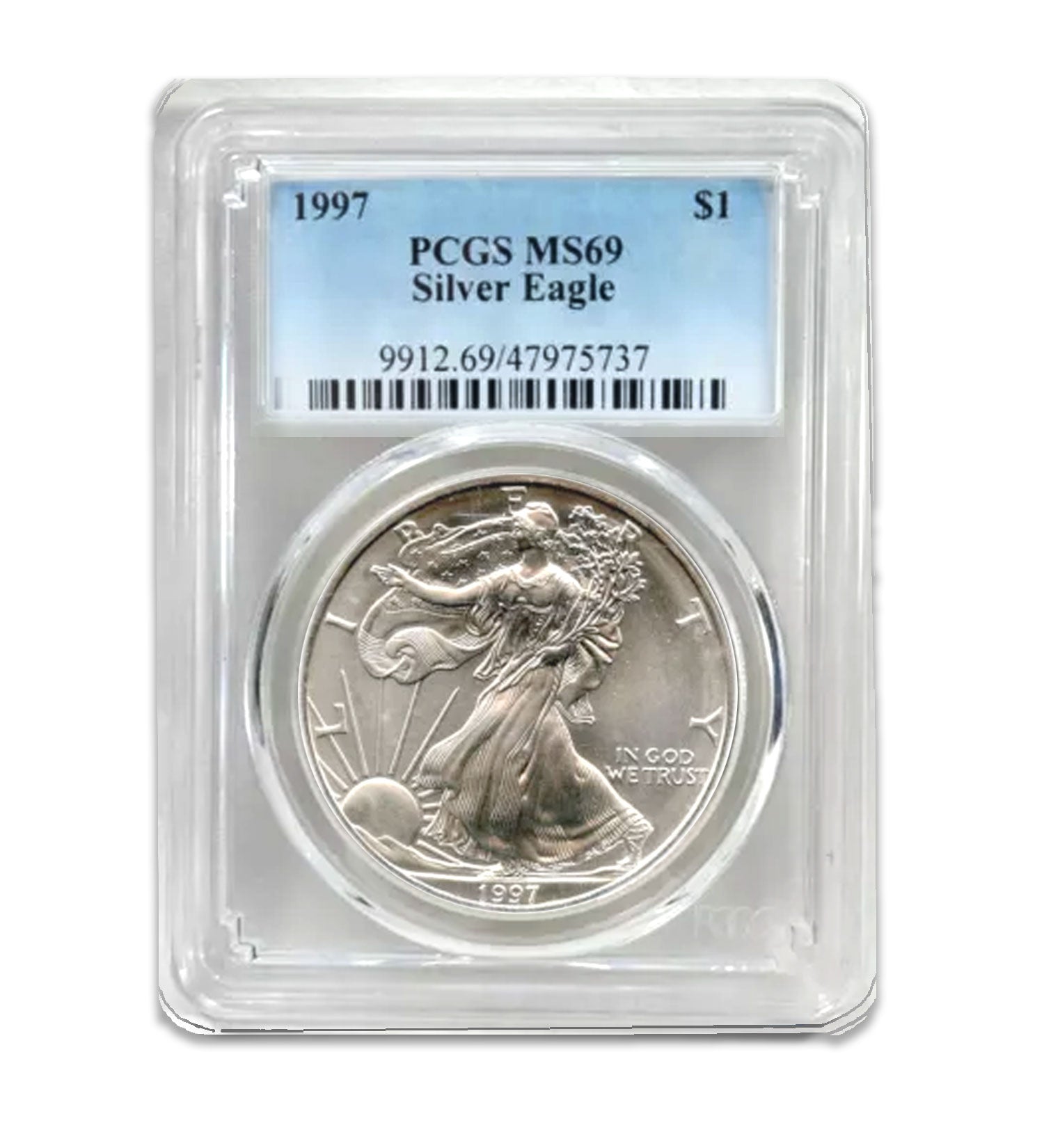 1997 $1 American Silver Eagle MS69 PCGS