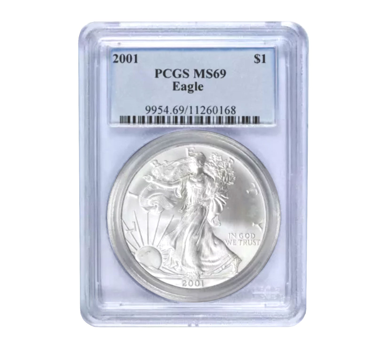 2001 $1 American Silver Eagle MS69 PCGS