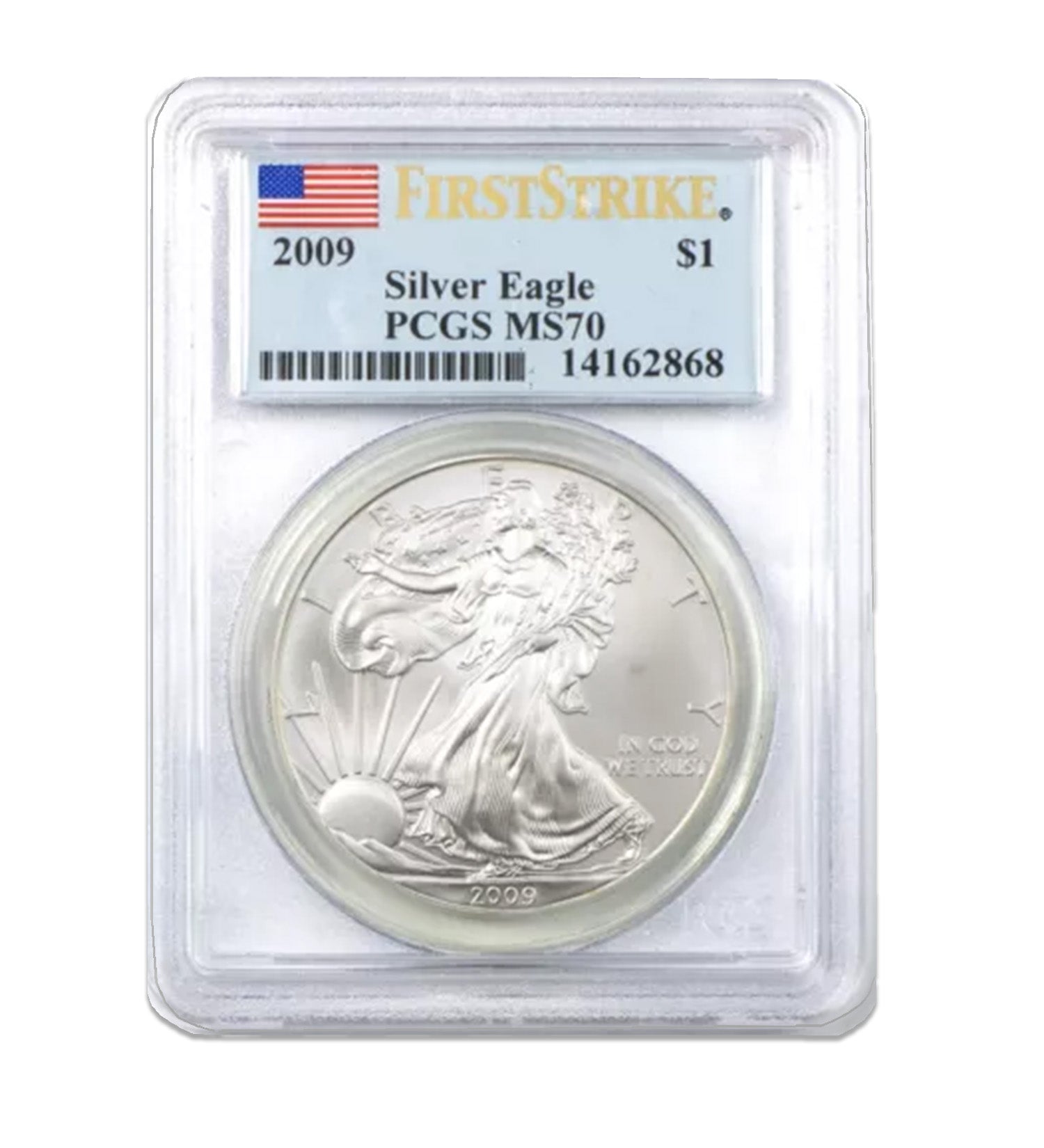 2009 $1 American Silver Eagle MS70 PCGS - First Strike