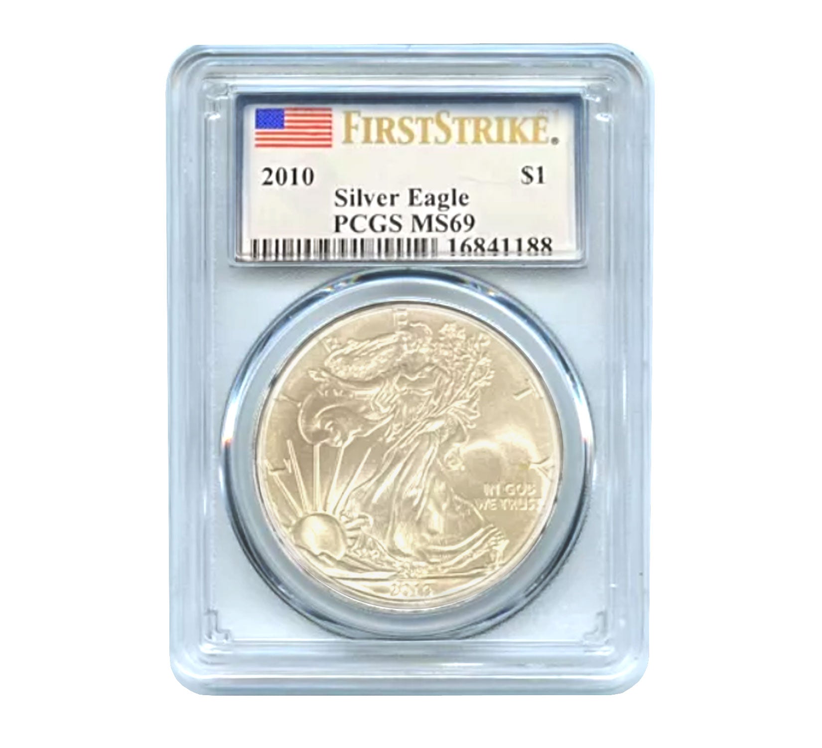 2010 $1 American Silver Eagle MS69 PCGS - First Strike