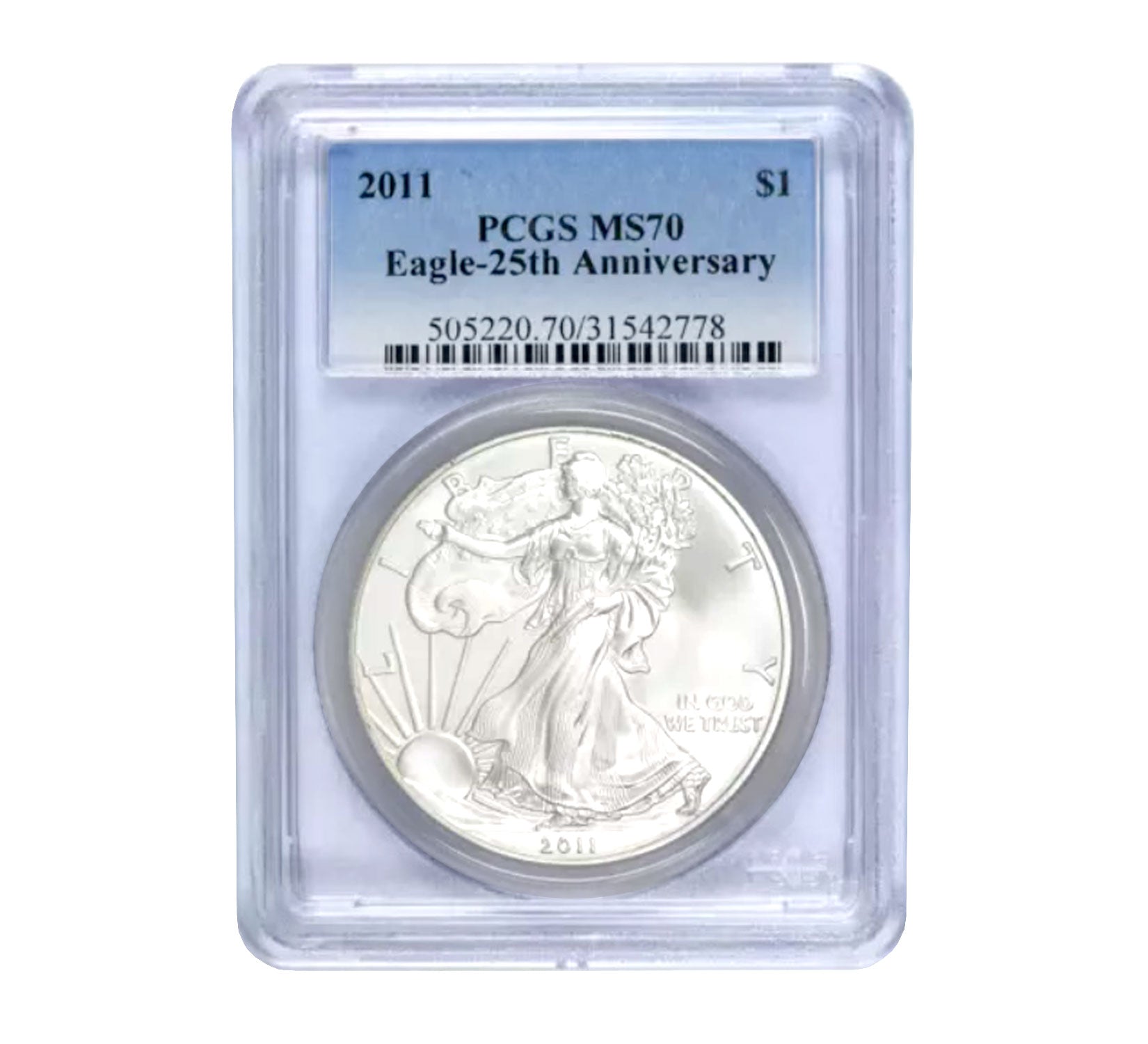 2011 $1 American Silver Eagle MS69 PCGS - 25th Anniversary