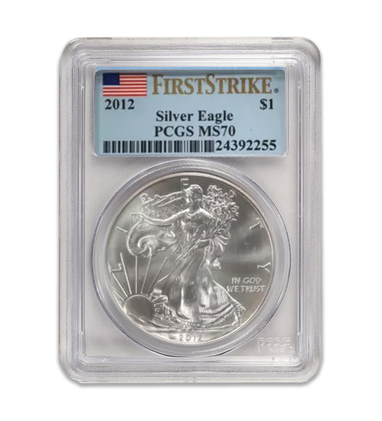 2012 $1 American Silver Eagle MS70 PCGS - First Strike