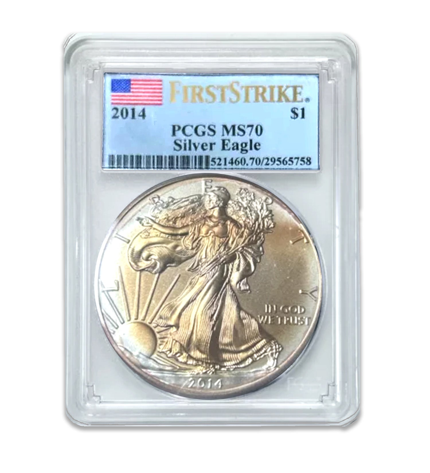 2014 $1 American Silver Eagle MS70 PCGS - First Strike