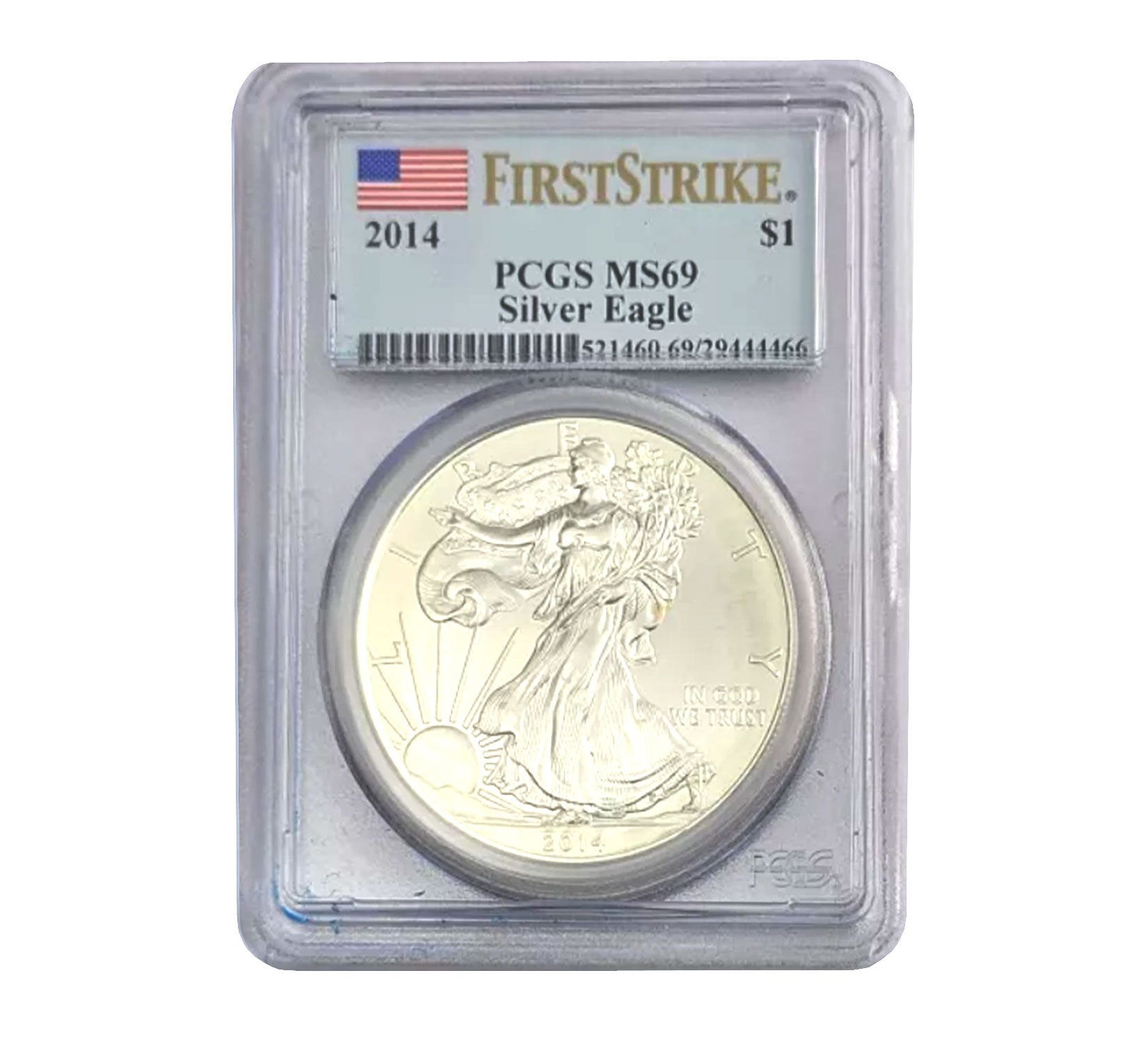 2014 $1 American Silver Eagle MS69 PCGS - First Strike