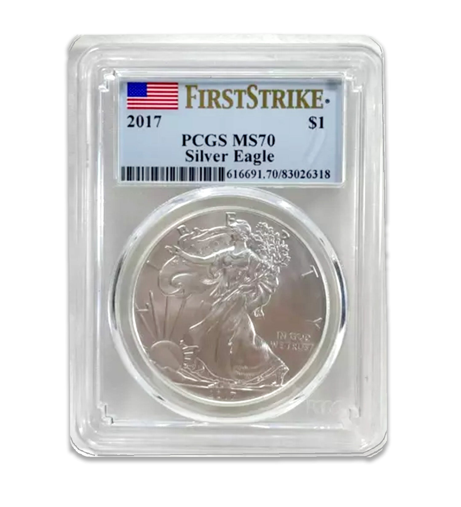 2017 $1 American Silver Eagle MS70 PCGS - First Strike