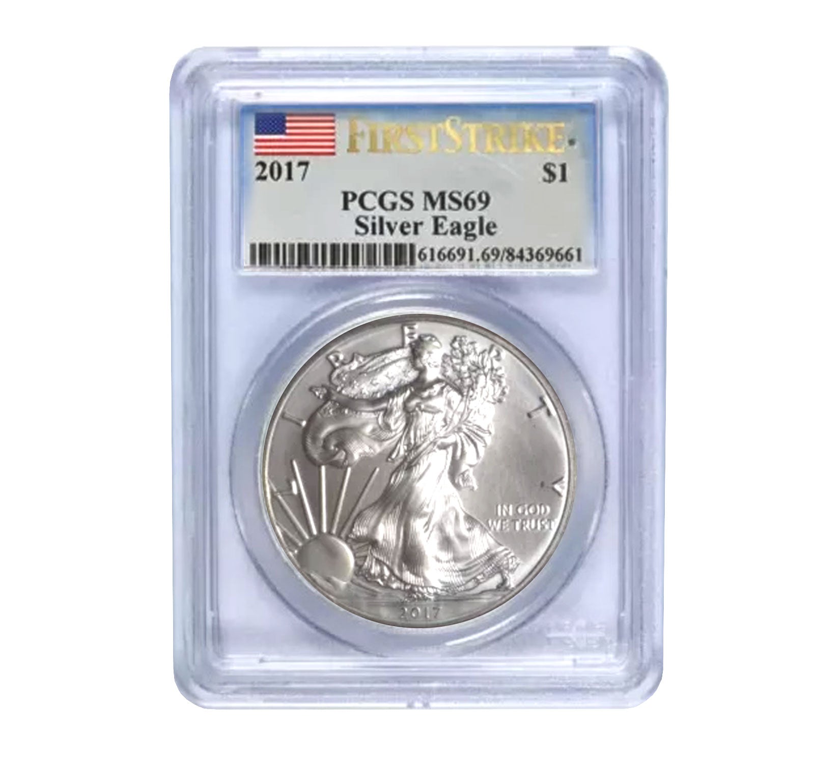 2017 $1 American Silver Eagle MS69 PCGS - First Strike