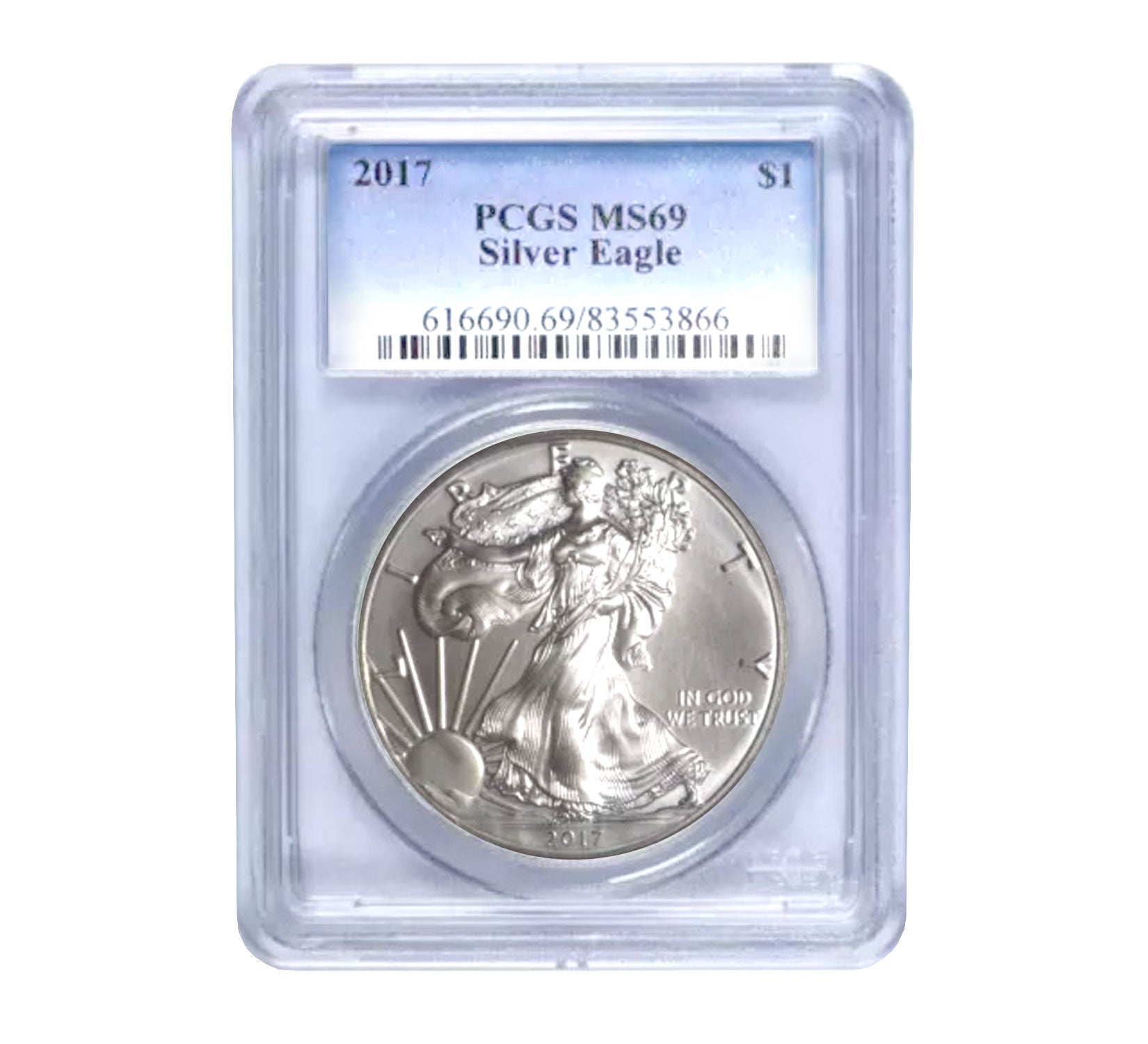 2017 $1 American Silver Eagle MS69 PCGS