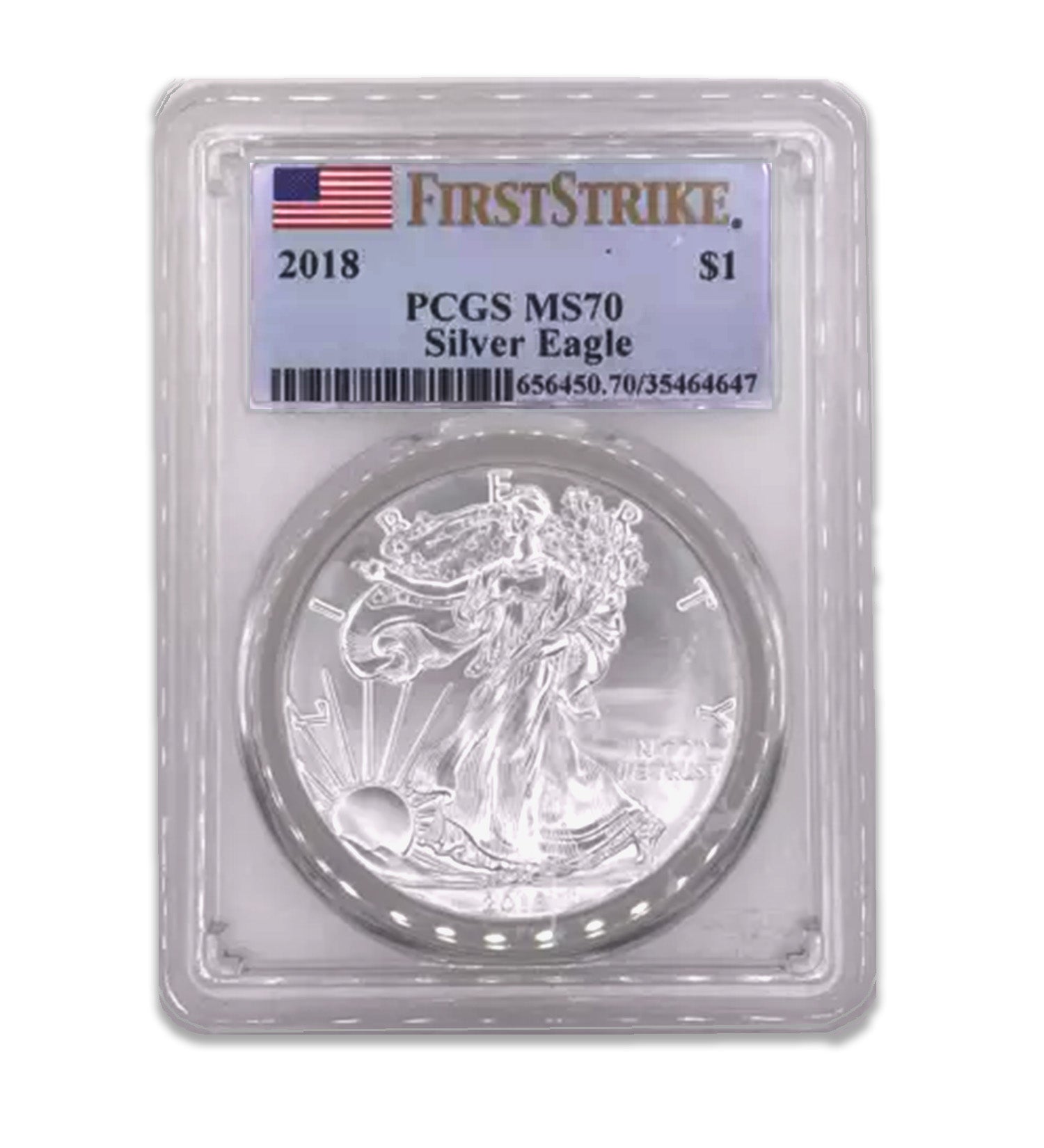 2018 $1 American Silver Eagle MS70 PCGS - First Strike