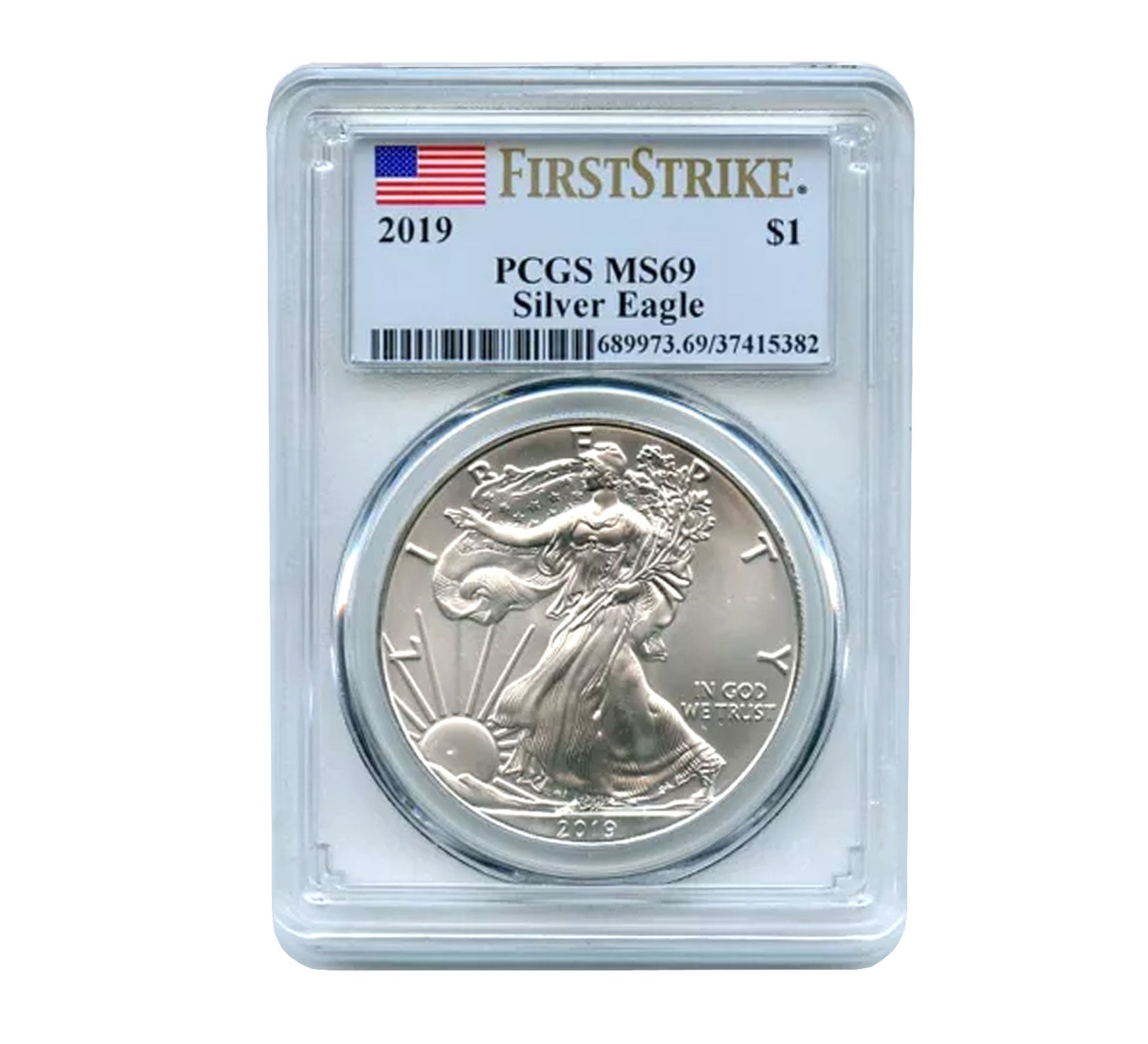 2019 $1 American Silver Eagle MS69 PCGS - First Strike