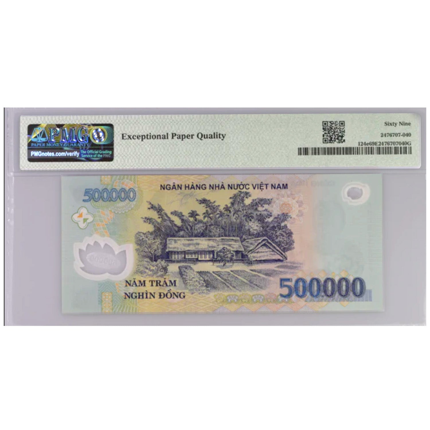 Vietnamese 500,000 Dong Banknote VND PMG Graded 69 EPQ