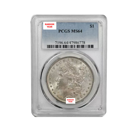 1878-1904 Morgan Dollar PCGS Graded MS-64 Random Date