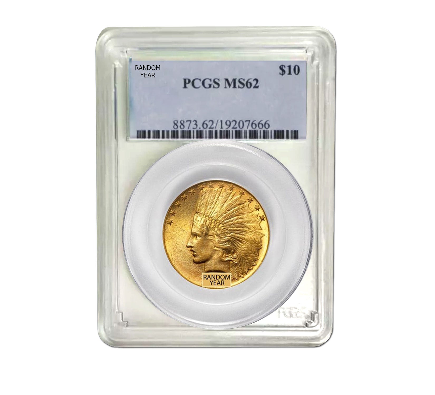 $10 Indian Gold Eagle MS-62 PCGS Random Year (1907-1933)