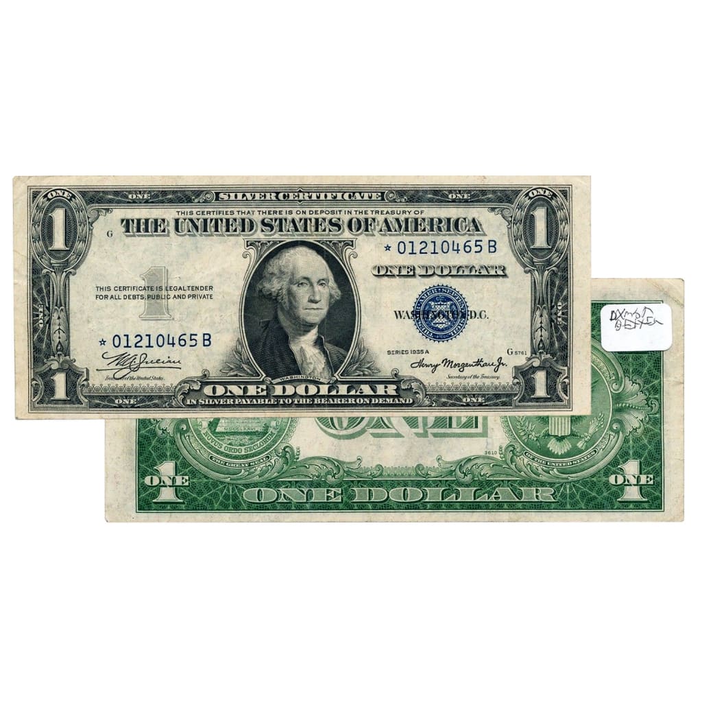 $1 - 1935 Blue Seal Silver Certificate Star Note - About Uncirculated