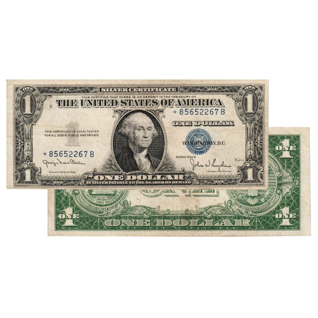 $1 - 1935 Blue Seal Silver Certificate Star Note - Extra Fine