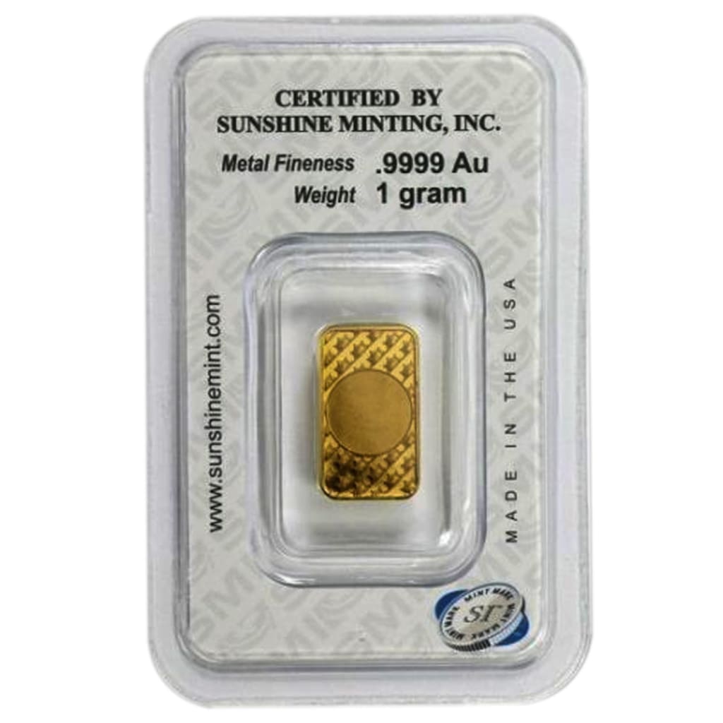 1 Gram .9999 Gold Bar - Sunshine Minting