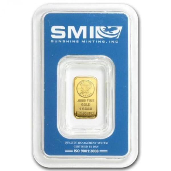 1 Gram .9999 Gold Bar - Sunshine Minting