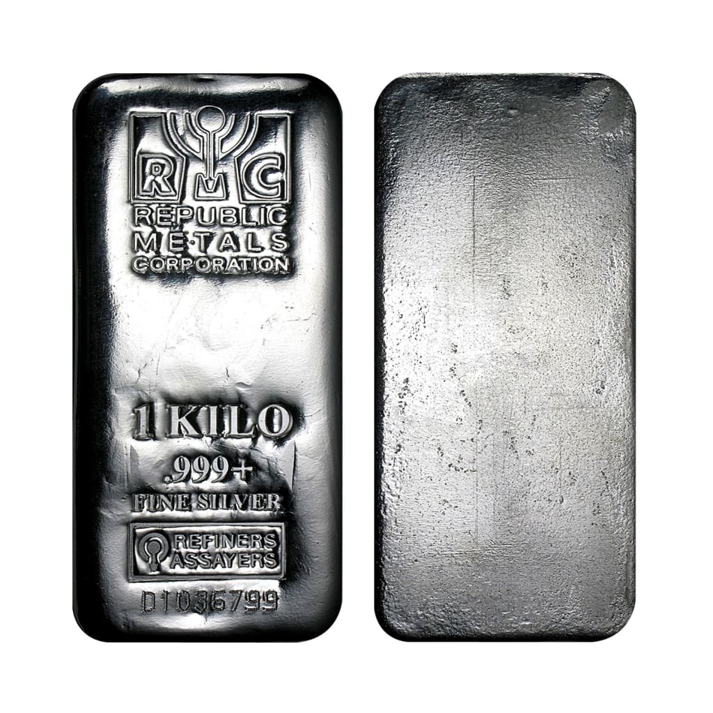 1 Kilo Republic Metals .999 Silver Cast Bar