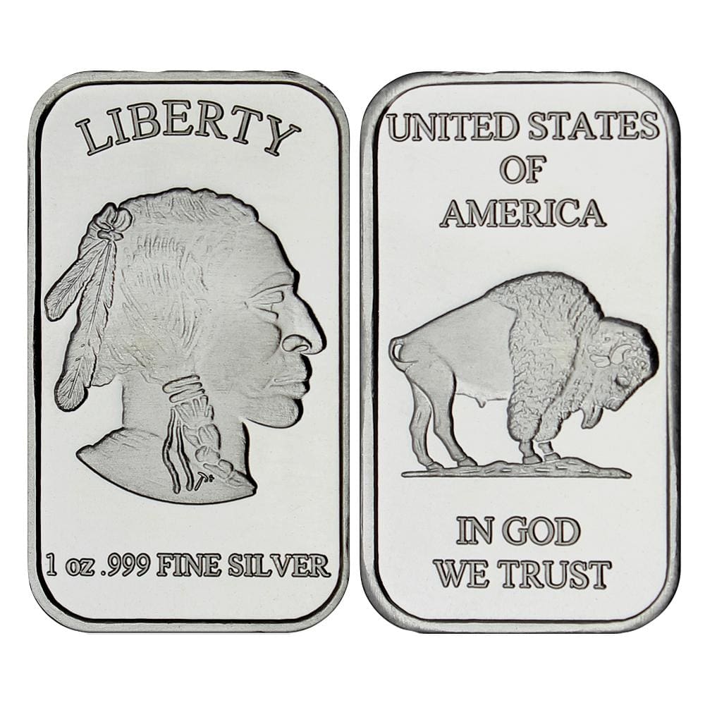 1 Ounce Silvertowne Mint .999 Silver Buffalo Bar