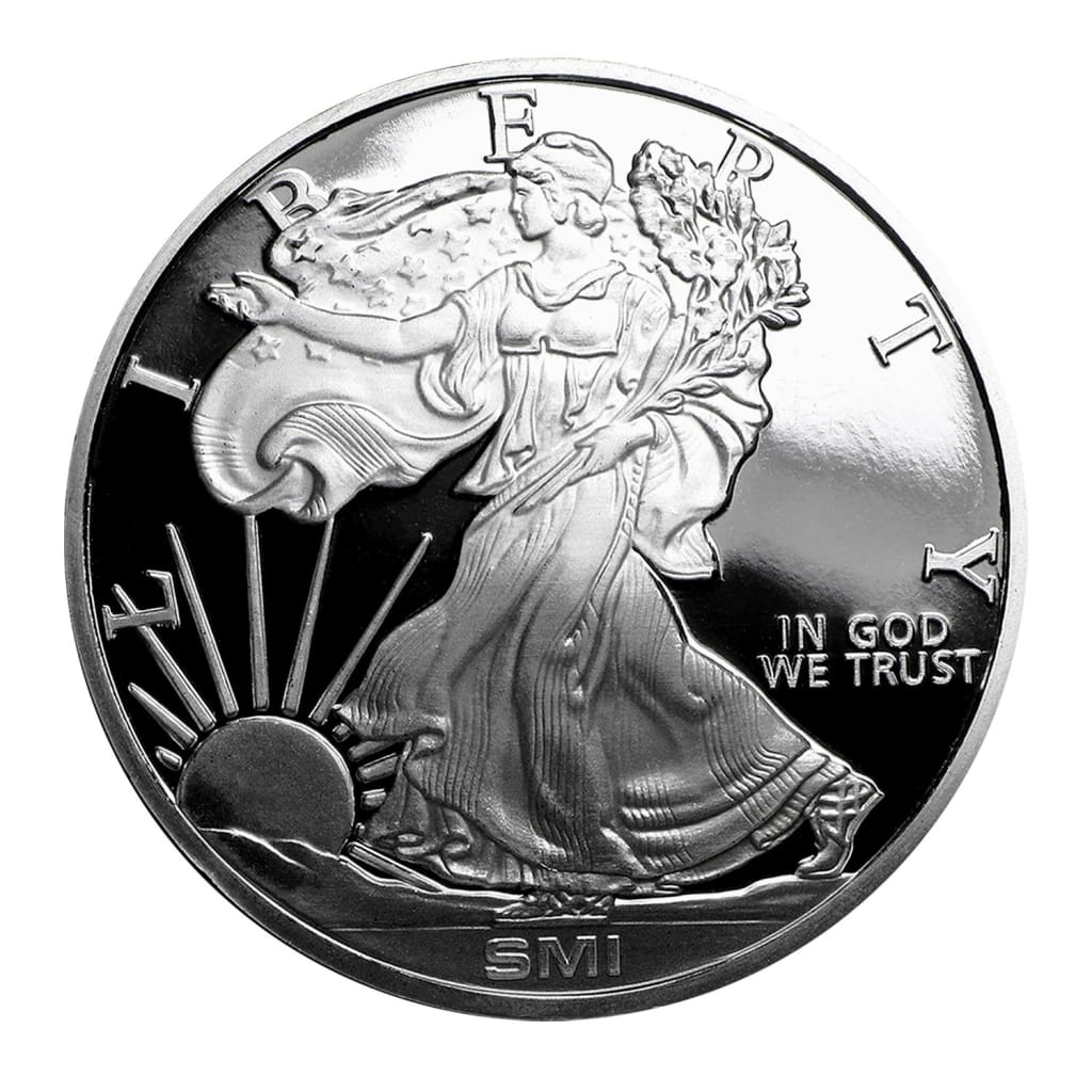 1 Ounce Sunshine Minting .999 Silver Walking Liberty Design Round