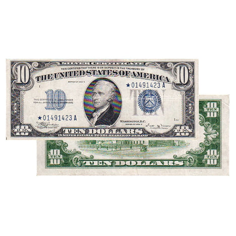 $10 - 1934 Blue Seal Silver Certificate - About Uncirculated