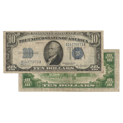 $10 - 1934 Blue Seal Silver Certificate - Fine