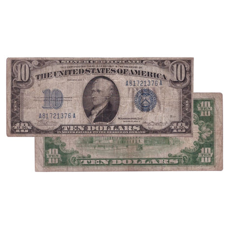 $10 - 1934 Blue Seal Silver Certificate - Very Good