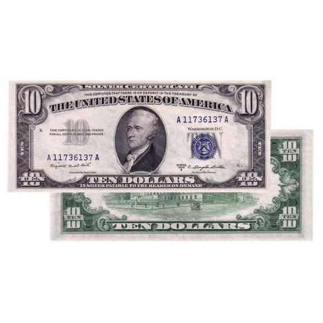 $10 - 1953 Blue Seal Silver Certificate - About Uncirculated