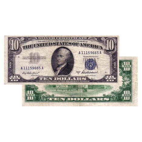 $10 - 1953 Blue Seal Silver Certificate - Extra Fine