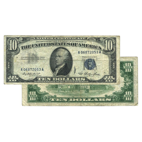 $10 - 1953 Blue Seal Silver Certificate - Very Good