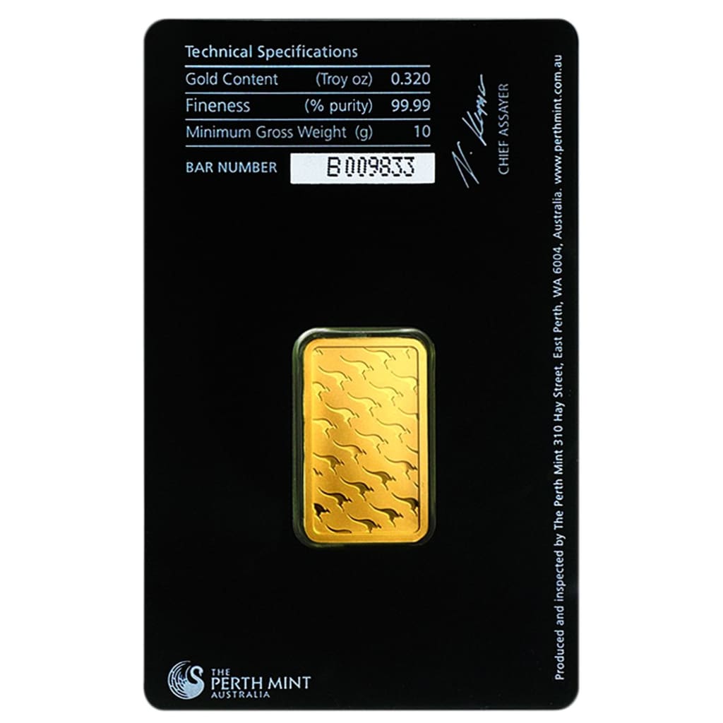 10 Gram .9999 Gold Bar - Perth Mint - In Assay Card