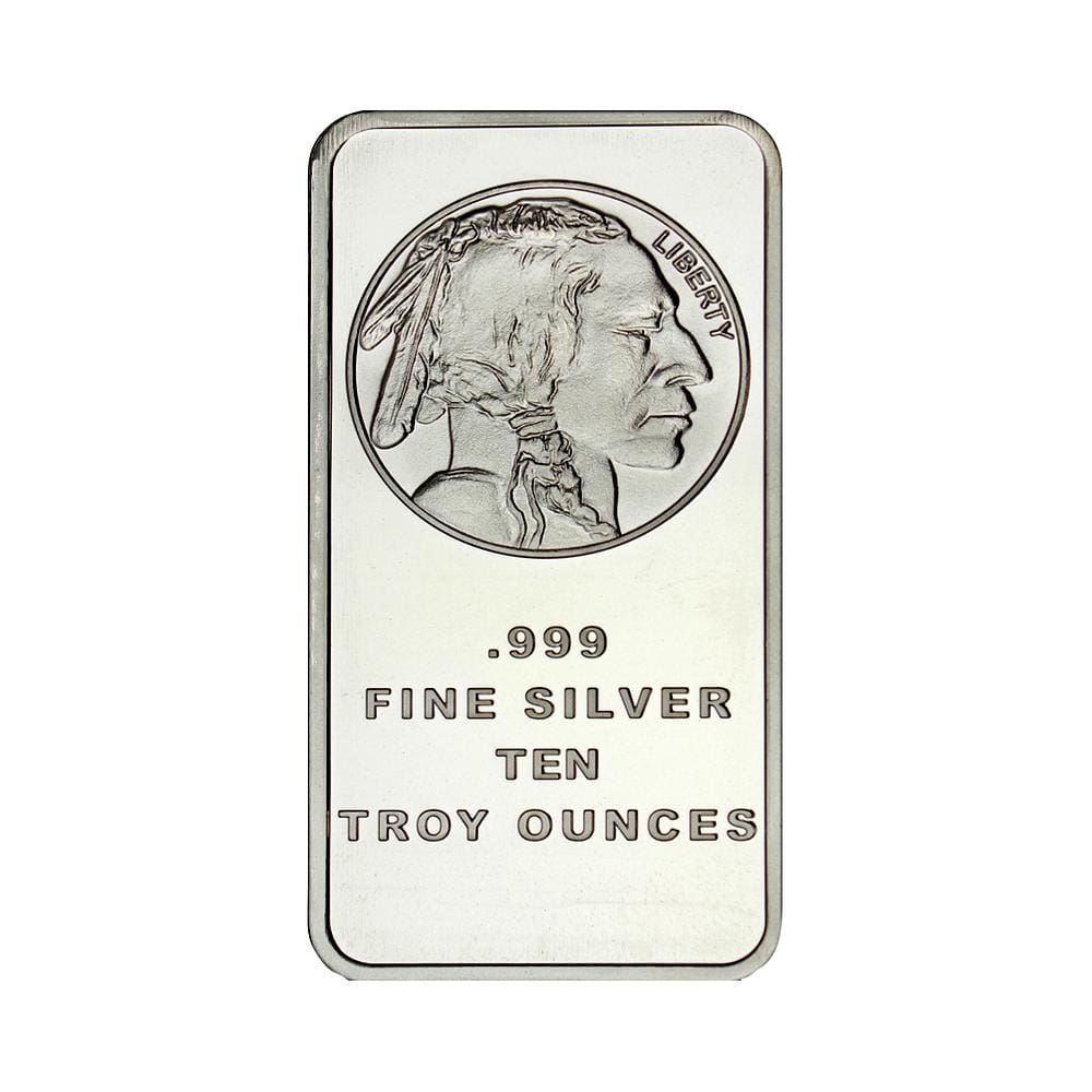 10 Ounce Silvertowne Mint .999 Silver Buffalo Bar