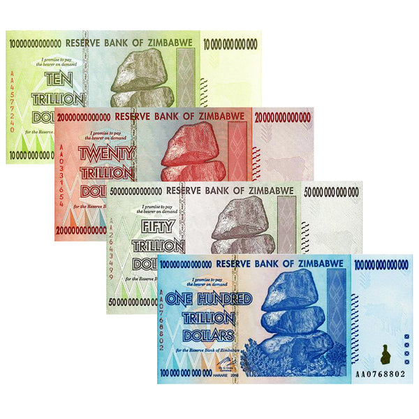 100 Trillion Zimbabwe Banknotes 2008 AA Series Uncirculated