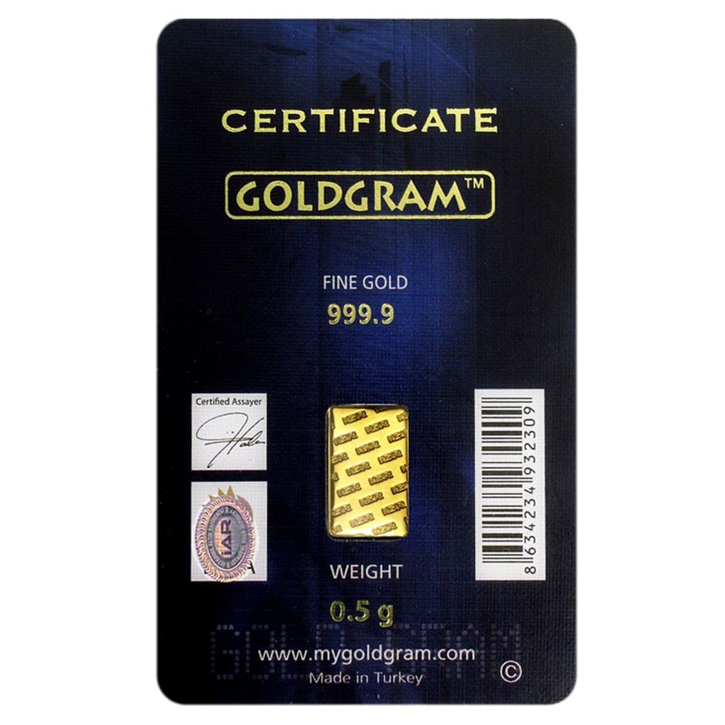 1/2 Gram .9999 Gold Bar - Istanbul Gold Refinery