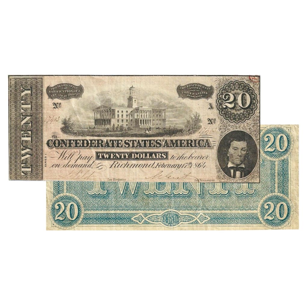 1864 - $20 Confederate States of America (CSA) Note - Purchase By the Grade