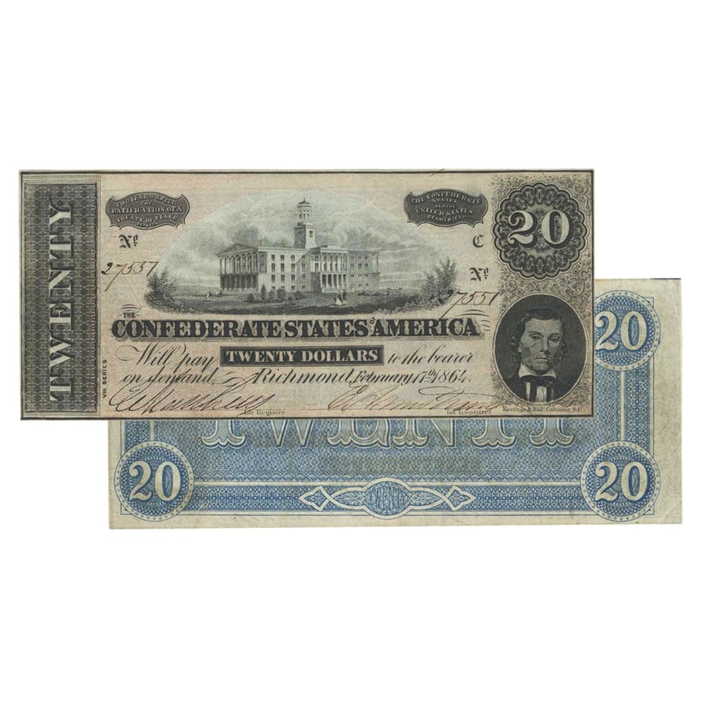 1864 - $20 Confederate States of America (CSA) Note - Purchase By the Grade