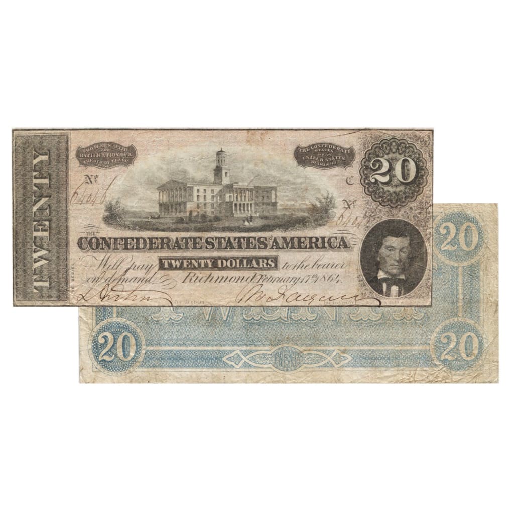 1864 - $20 Confederate States of America (CSA) Note - Purchase By the Grade