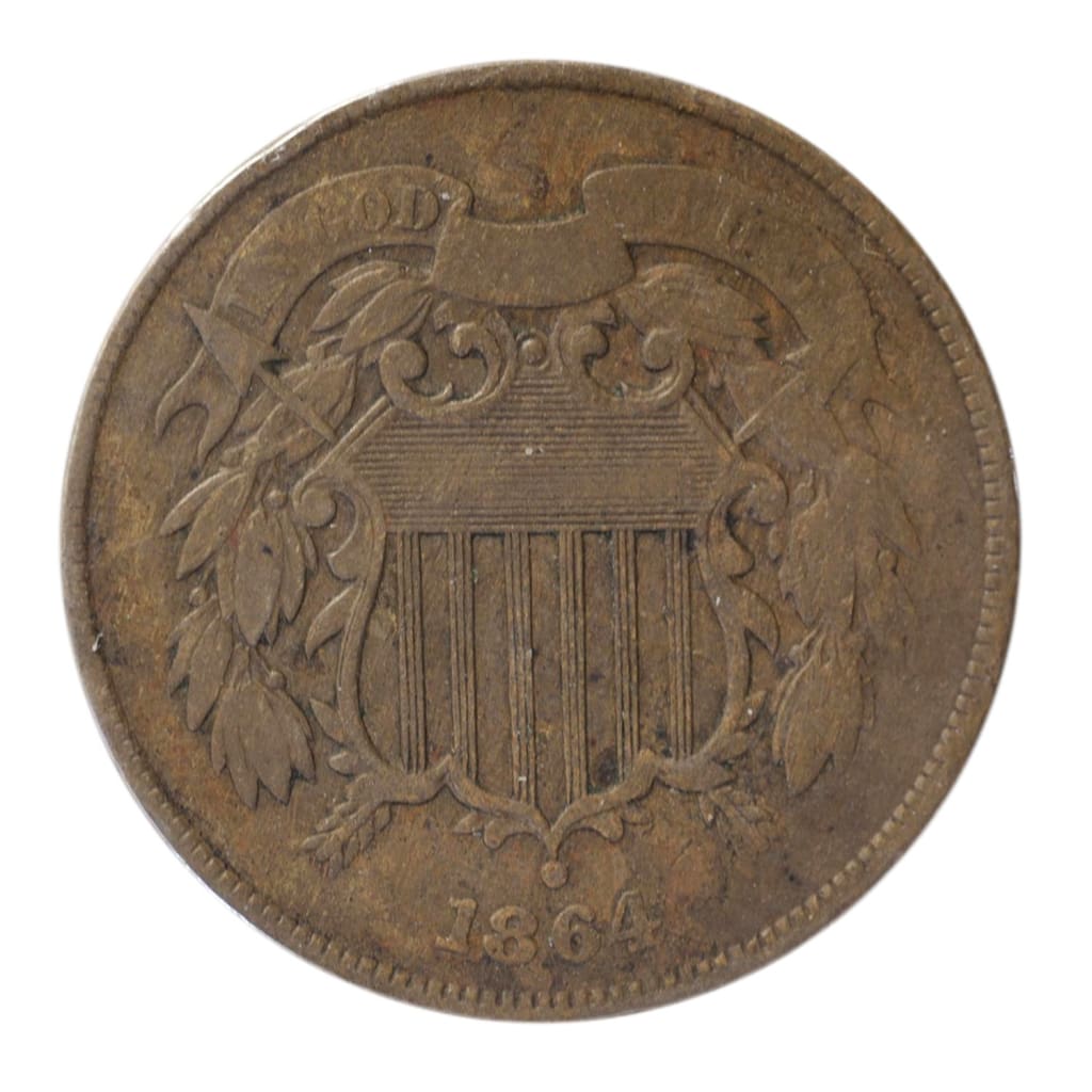 1864 Two Cent Piece Circulated Condition