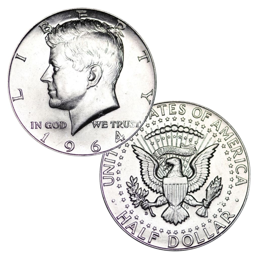 1964 JFK Kennedy Half Dollar Brilliant Uncirculated BU $1 Face - Two Coins