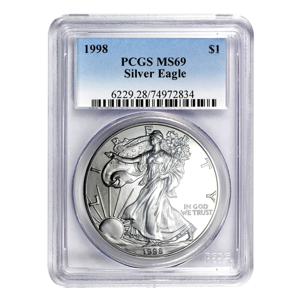 1998 $1 American Silver Eagle MS69 PCGS – Great American Coin Company®