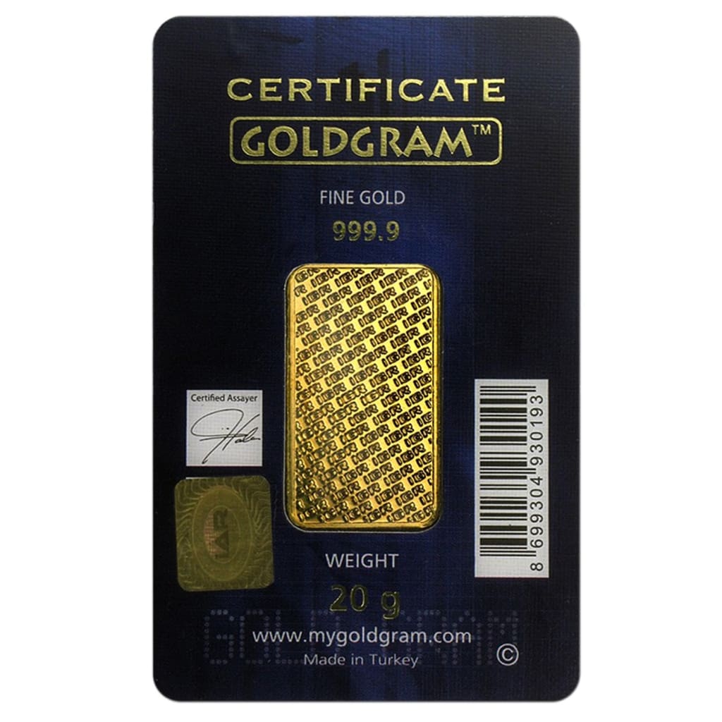 20 Gram .9999 Gold Bar - Istanbul Gold Refinery