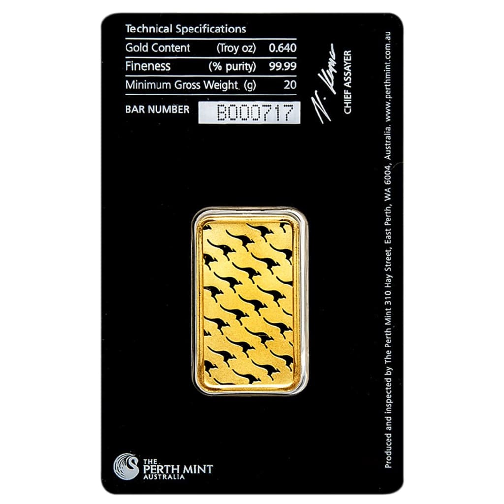 20 Gram .9999 Gold Bar - Perth Mint - In Assay Card