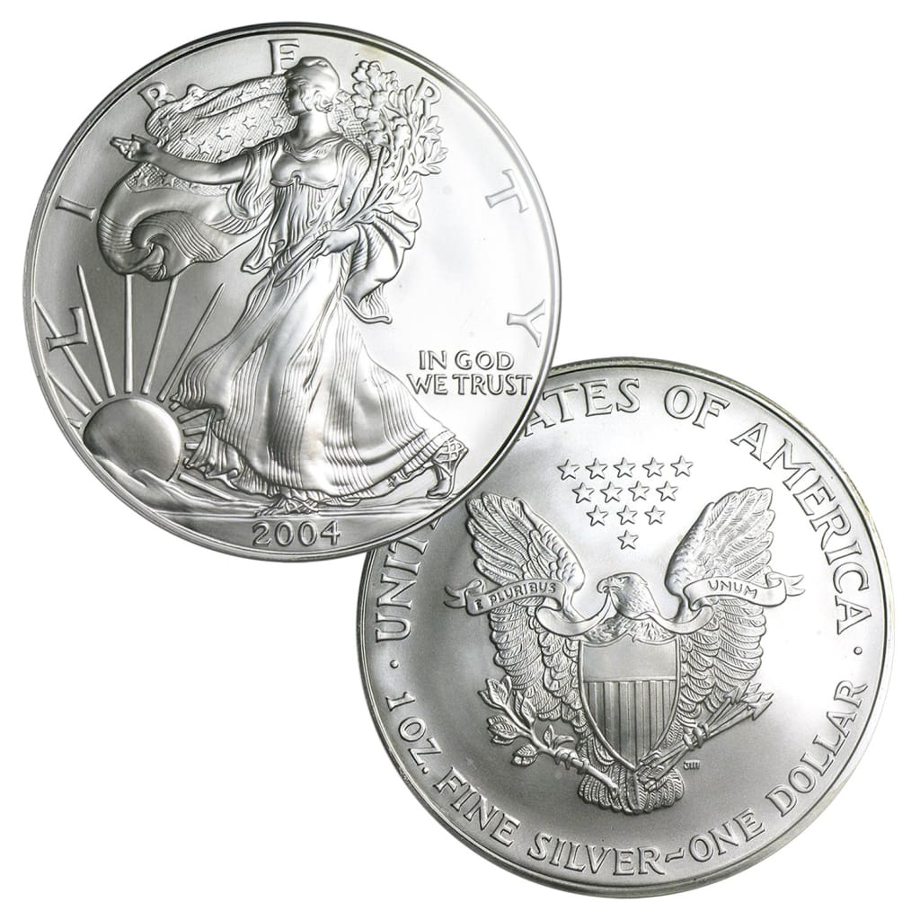 2004 $1 American Silver Eagles BU In US Mint Gift Box