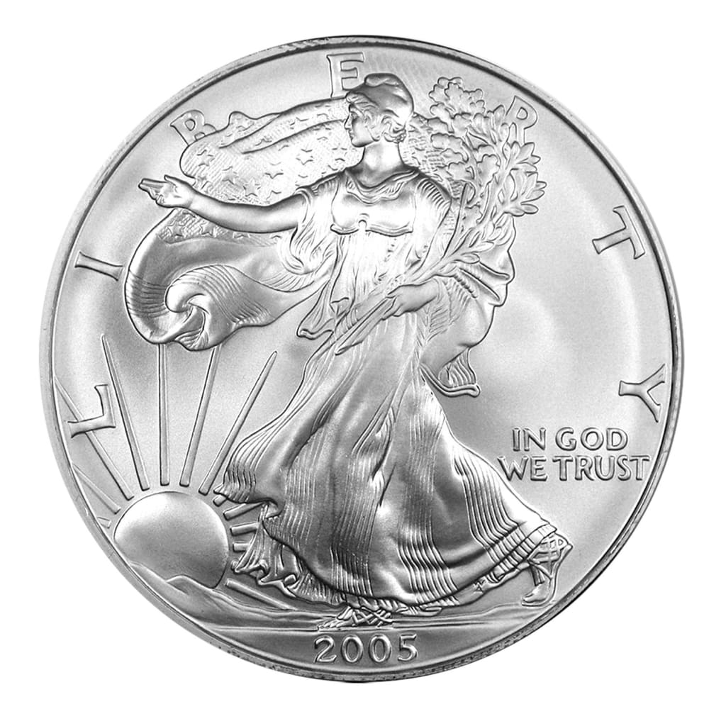 2005 $1 American Silver Eagle Snaplock Holder - Fathers Day Fishing Design